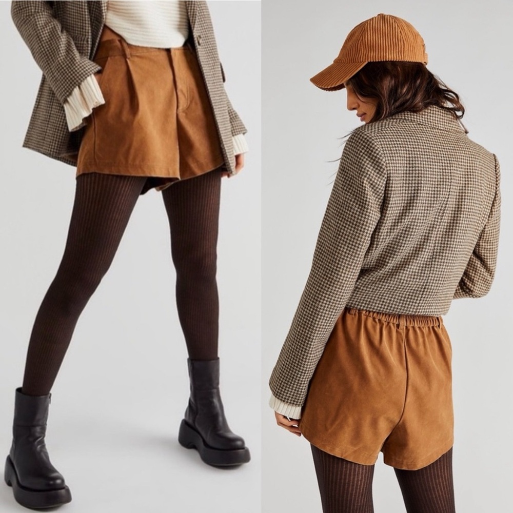 Free People Revolve* Vegan Suede Shorts, Brown Size XL New with Tag
